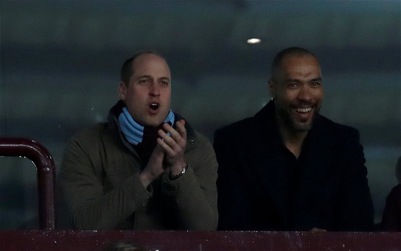 Image for The future King of England discussing the mighty Aston Villa with a fellow fan.