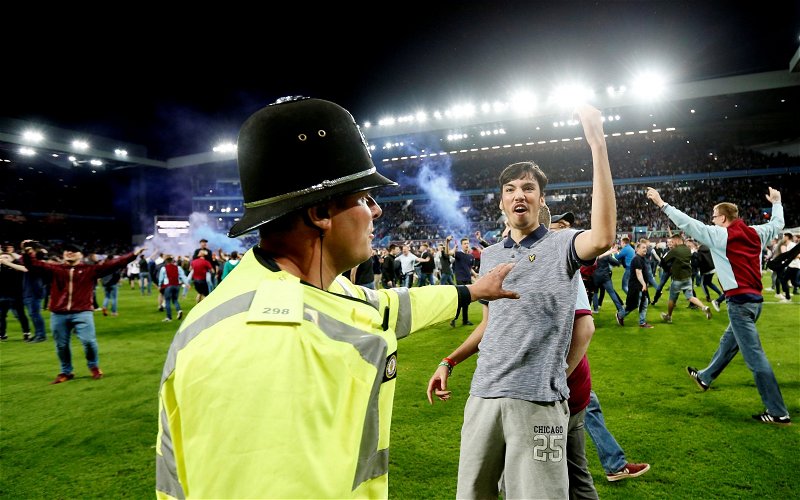 Image for West Midlands Police Send Out A Warning To Pitch Invading Villa Fans – A Twitter Fest Ensues With Very Mixed Reactions