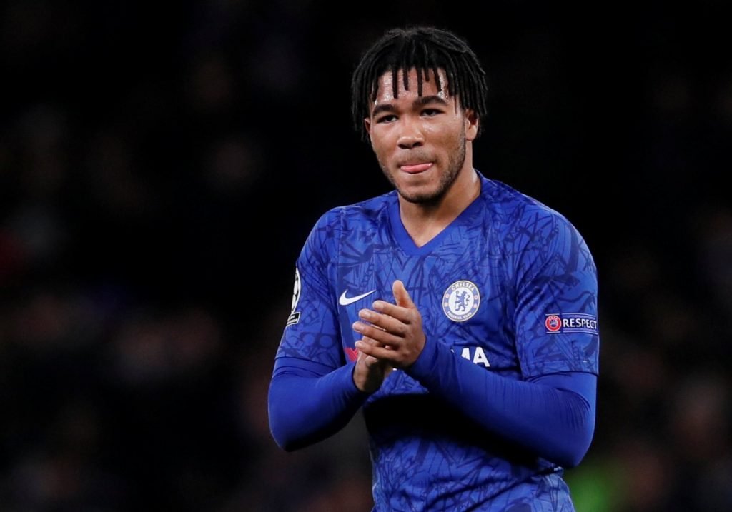 Chelsea's Reece James applauds the fans after the Ajax Champions League - Group H match