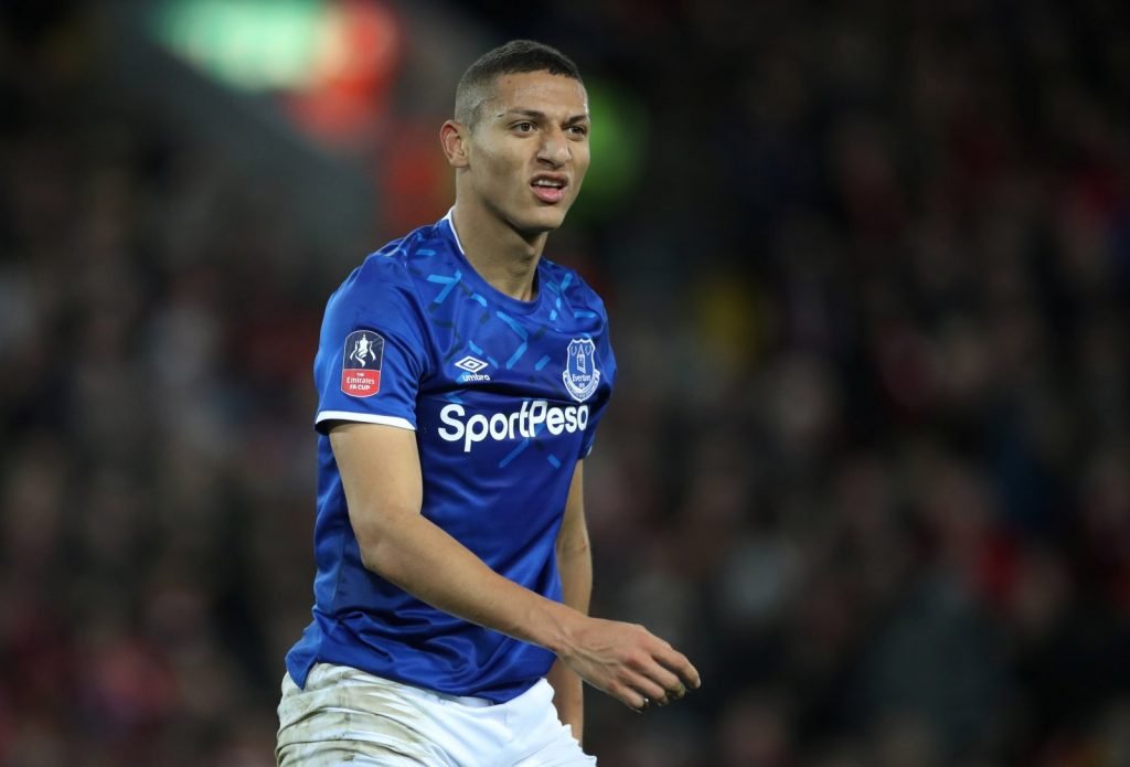 Everton's Richarlison looks frustrated vs Liverpool in FA Cup, Third Round defeat