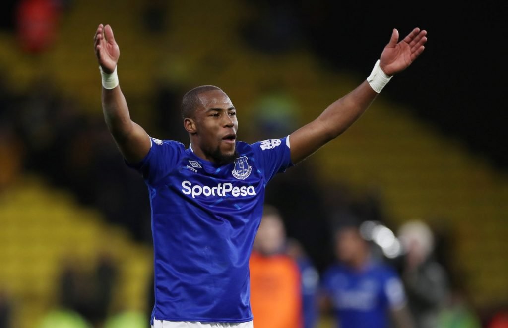 Everton's on-loan AS Monaco right-back Djibril Sidibe reacts vs Watford