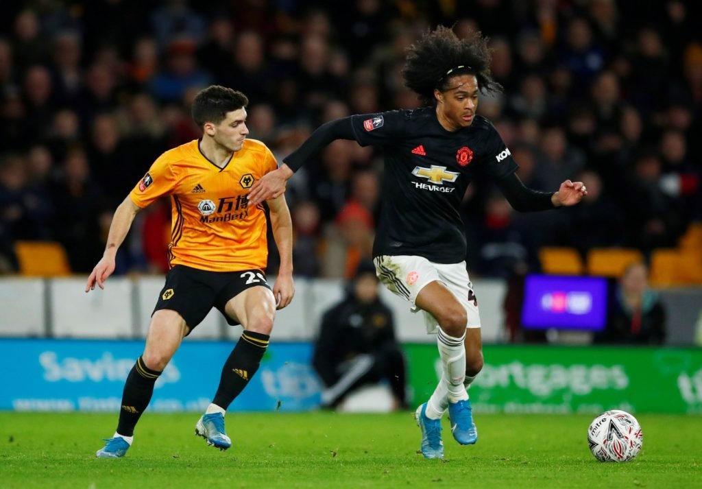 Manchester United's Tahith Chong in FA Cup - Third Round action vs Wolverhampton Wanderers