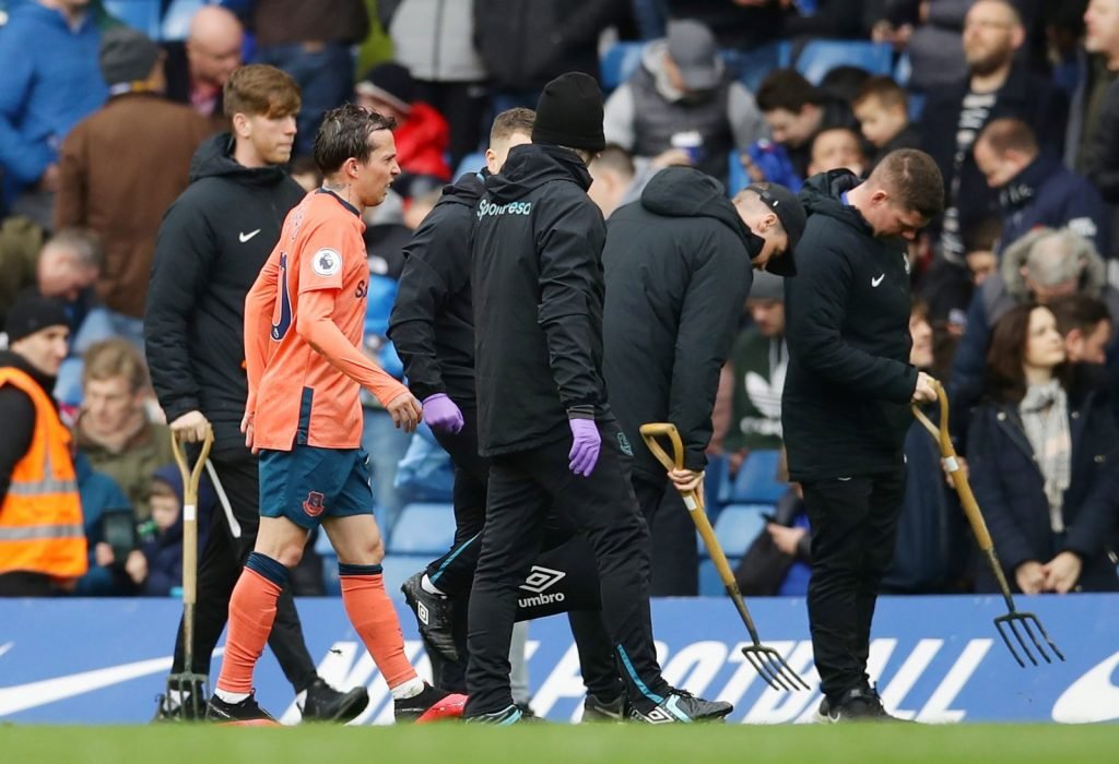 bernard Everton's Bernard walks off v Chelsea as he is substituted after sustaining an injury