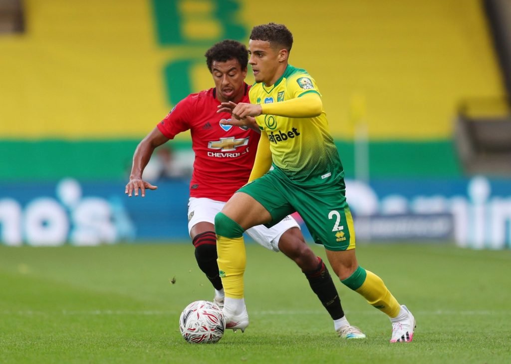 Norwich's Max Aarons vs Utd FA Cup