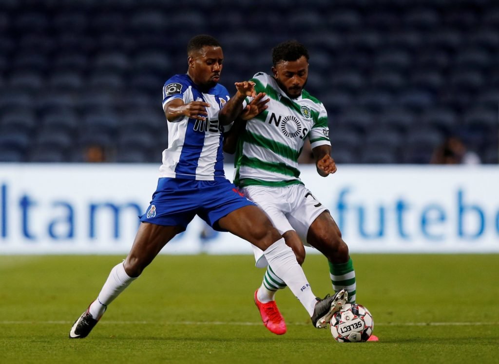 FC Porto's Wilson Manafa in action with Sporting's Wendel