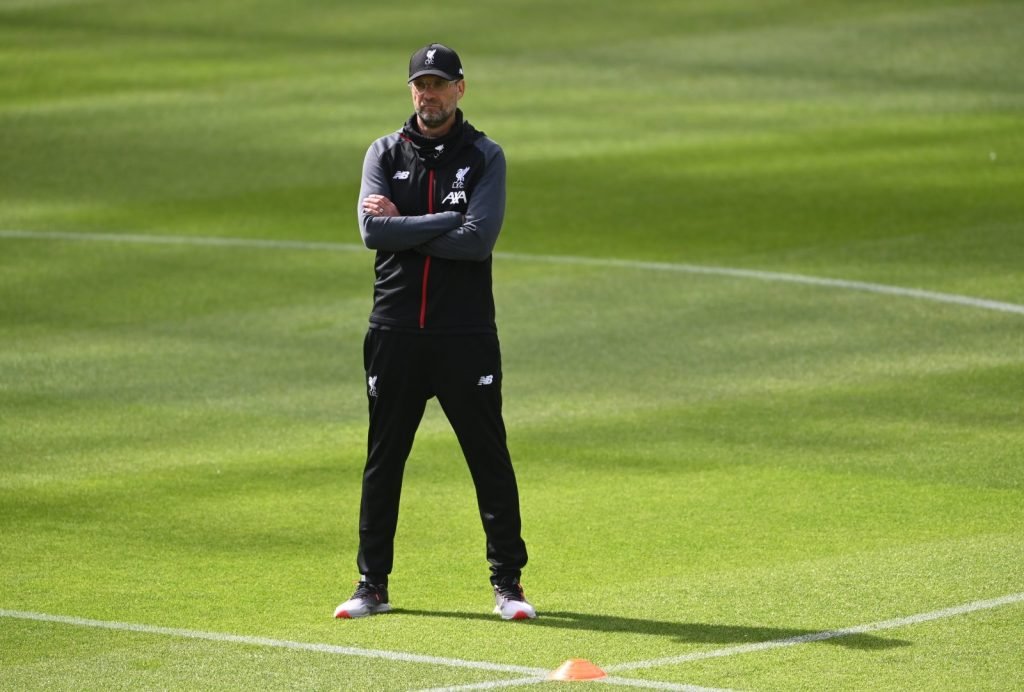 Liverpool manager Juergen Klopp during the warm up before the Newcastle United match