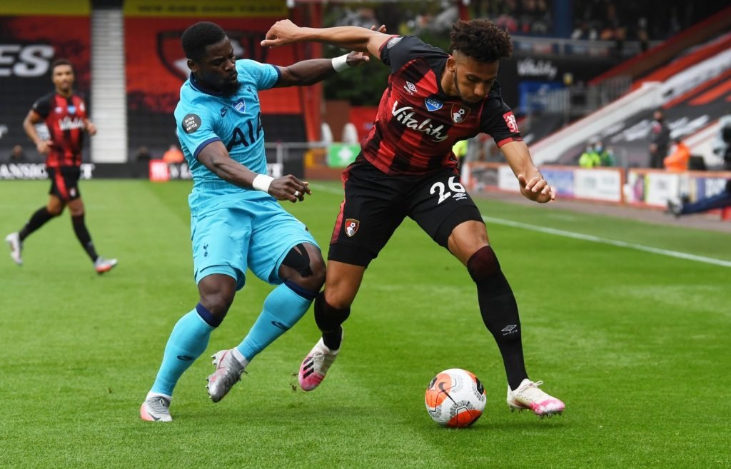 Tottenham Hotspur's Serge Aurier in action with Bournemouth's Lloyd Kelly