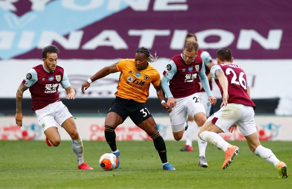 Wolverhampton Wanderers' Adama Traore in action v Burnley