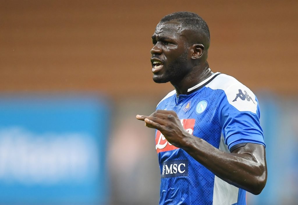 SSC Napoli's Kalidou Koulibaly reacts v Inter Milan