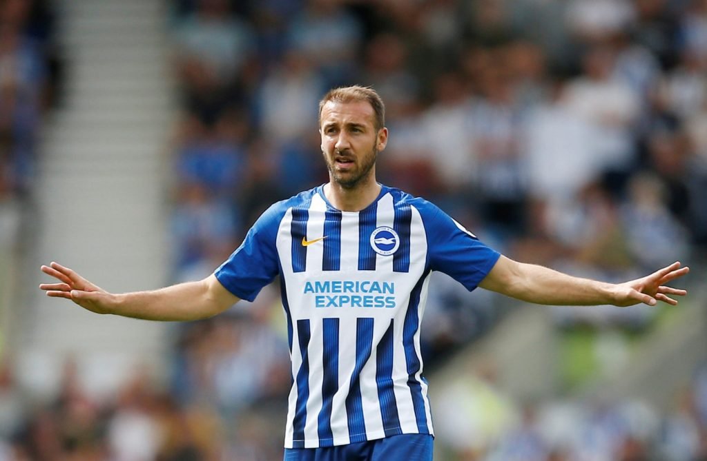 Brighton and Hove Albion's Glenn Murray during the West Ham United match