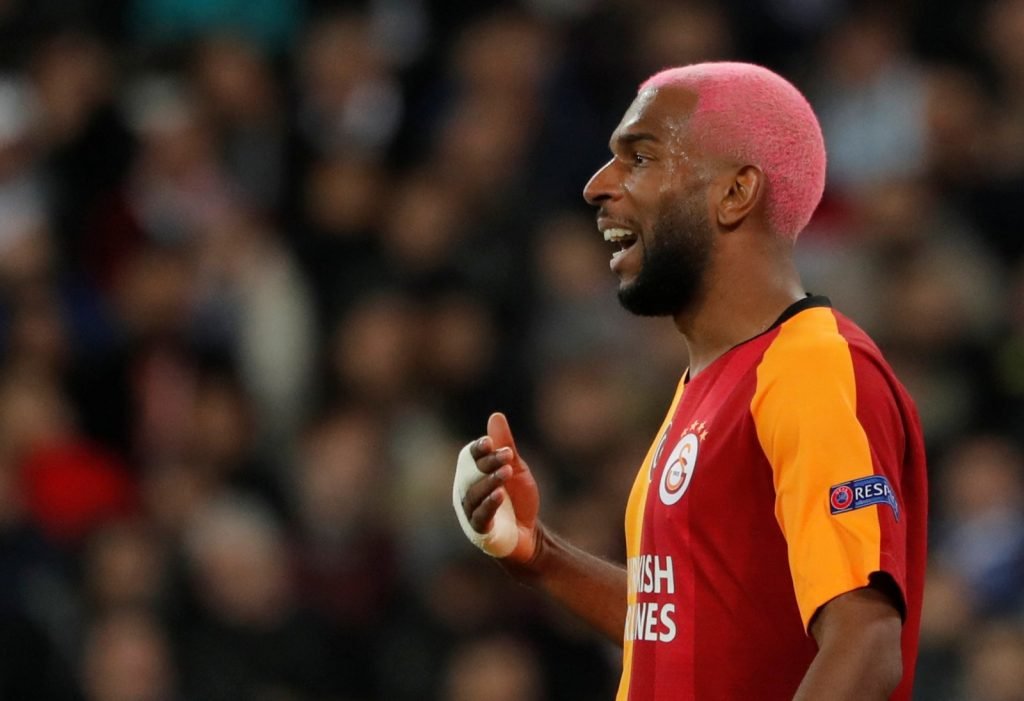Galatasaray's Ryan Babel reacts vs Real Madrid during a Champions League - Group A match