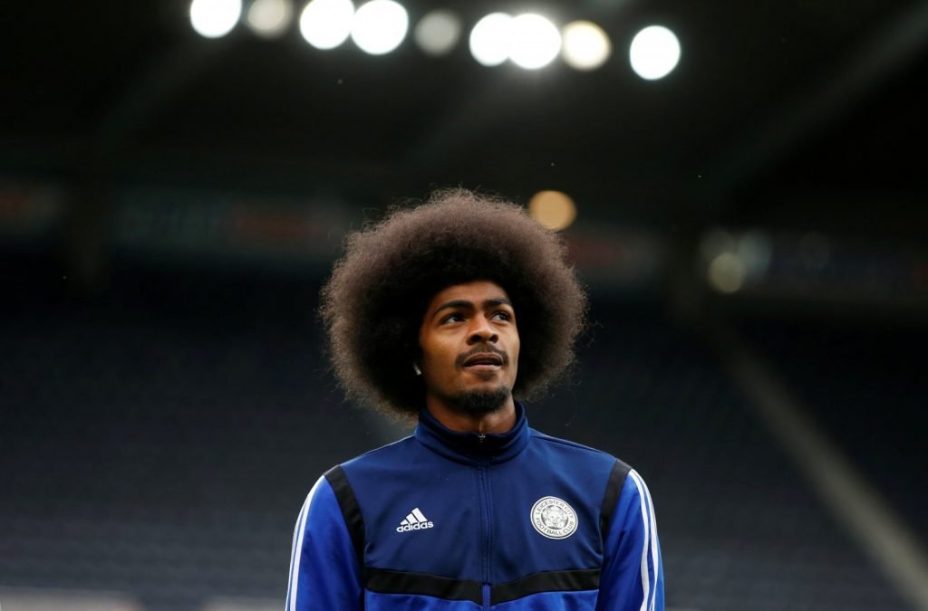Leicester City's Hamza Choudhury arrives at St. James' Park before the Carabao Cup match v Newcastle United