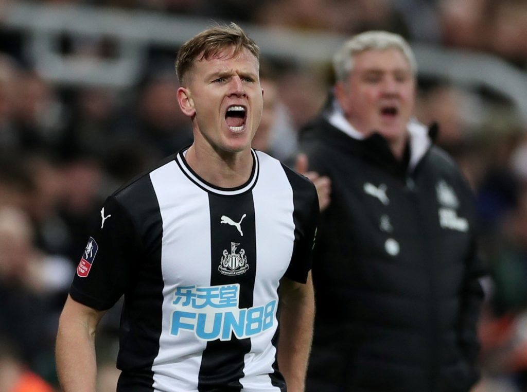 Newcastle United's Matt Ritchie reacts in FA Cup Third Round Replay