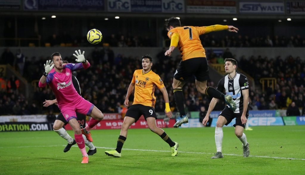 Wolverhampton Wanderers' Pedro Neto in action with Newcastle United's Martin Dubravka