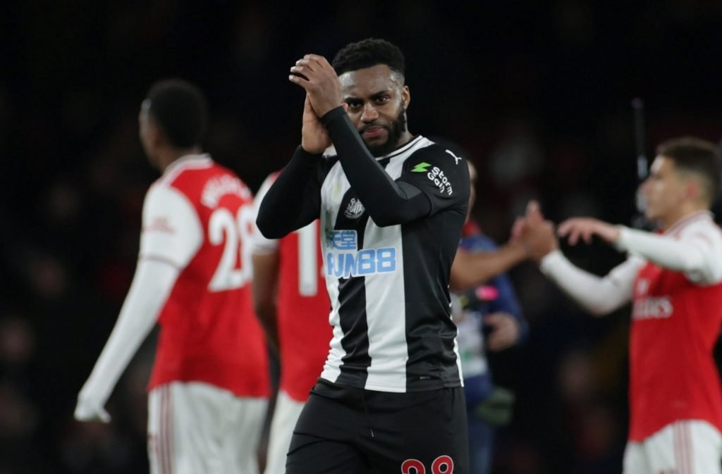 Newcastle United's Danny Rose applauds fans after the Arsenal match