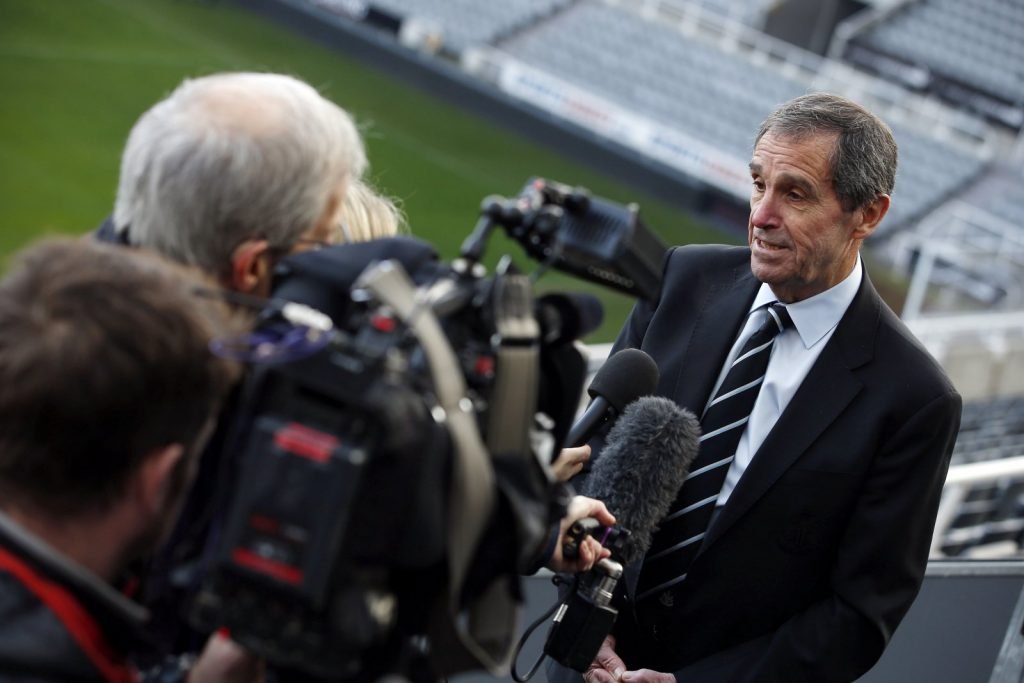 Former Newcastle United Player and current ambassador Bob Moncur being interviewed
