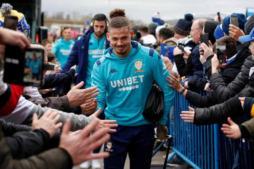 Leeds United's Kalvin Phillips arrives at the stadium before the Sheffield Wednesday match