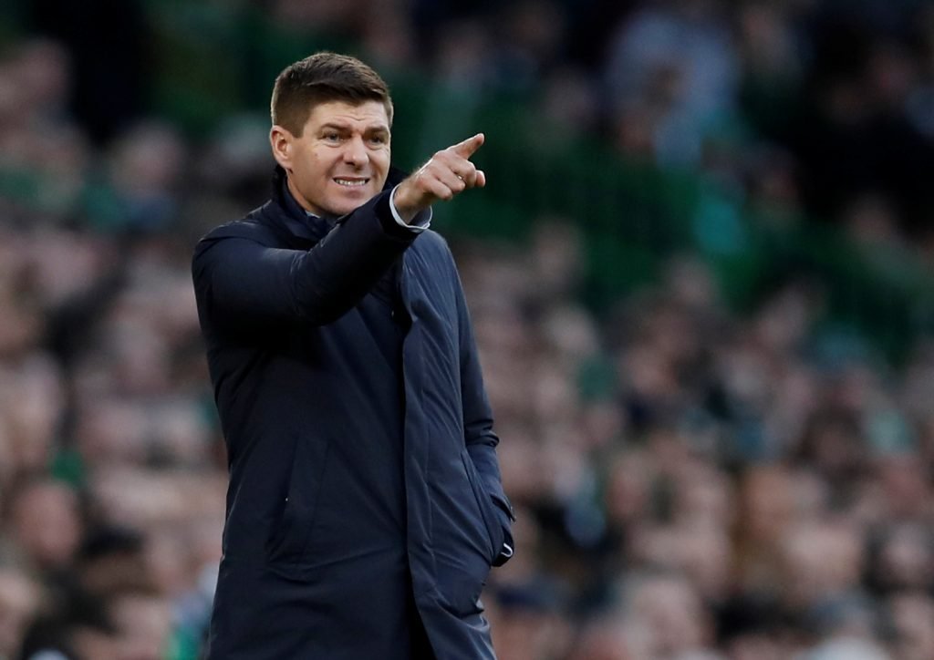 Rangers boss Steven Gerrard gestures v Celtic