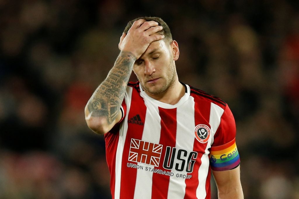 Sheffield United's Billy Sharp looks dejected after the Newcastle United match