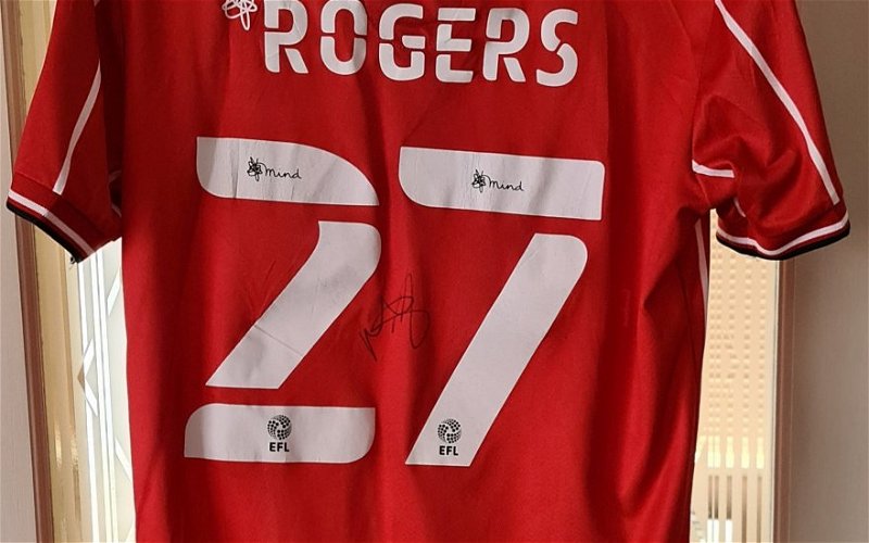 Image for eBay: Match Worn & Signed Morgan Rogers Lincoln City Home Shirt (Ending Tonight)