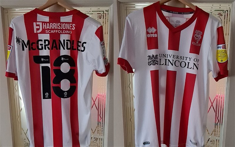 Image for eBay: Match Worn Conor McGrandles Lincoln City Home Shirt