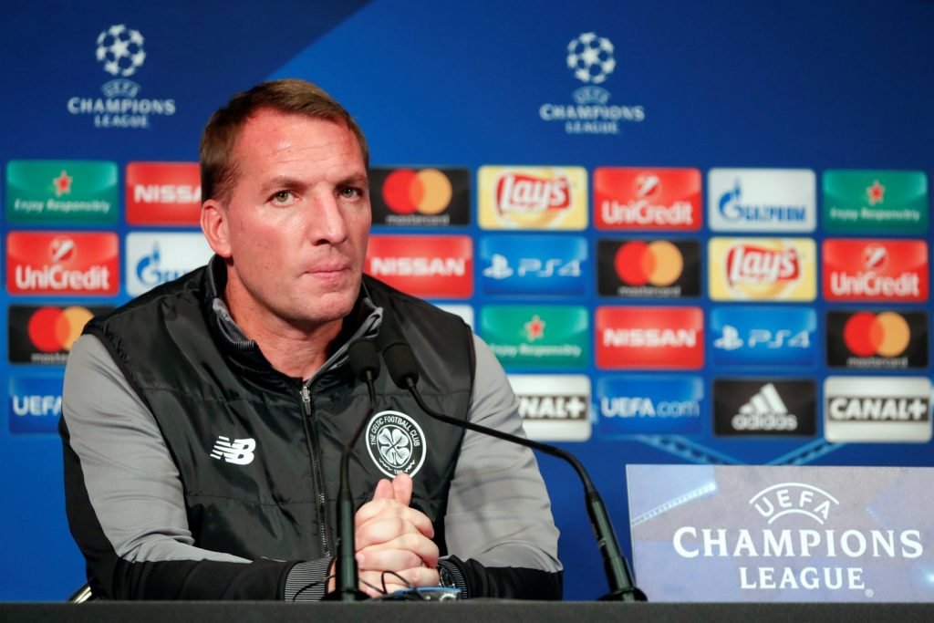 Celtic manager Brendan Rodgers at a press conference