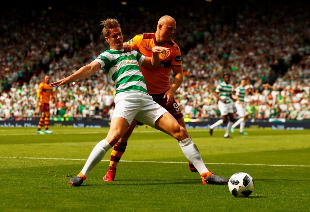 Kristoffer Ajer in action for Celtic