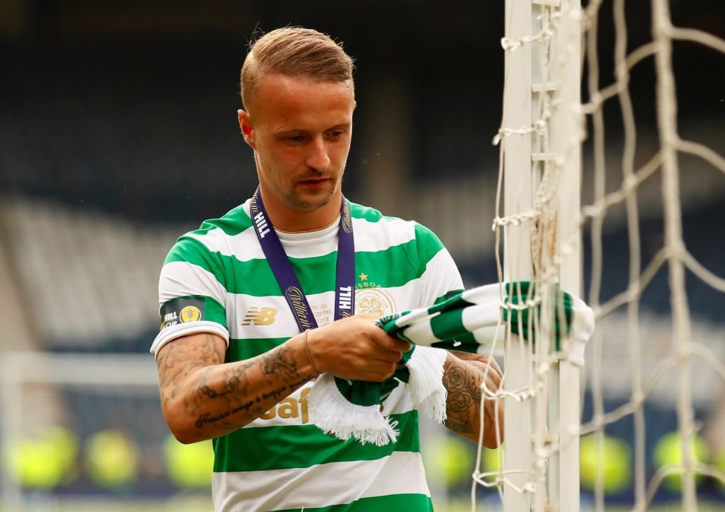 Leigh Griffiths celebrates a Celtic victory