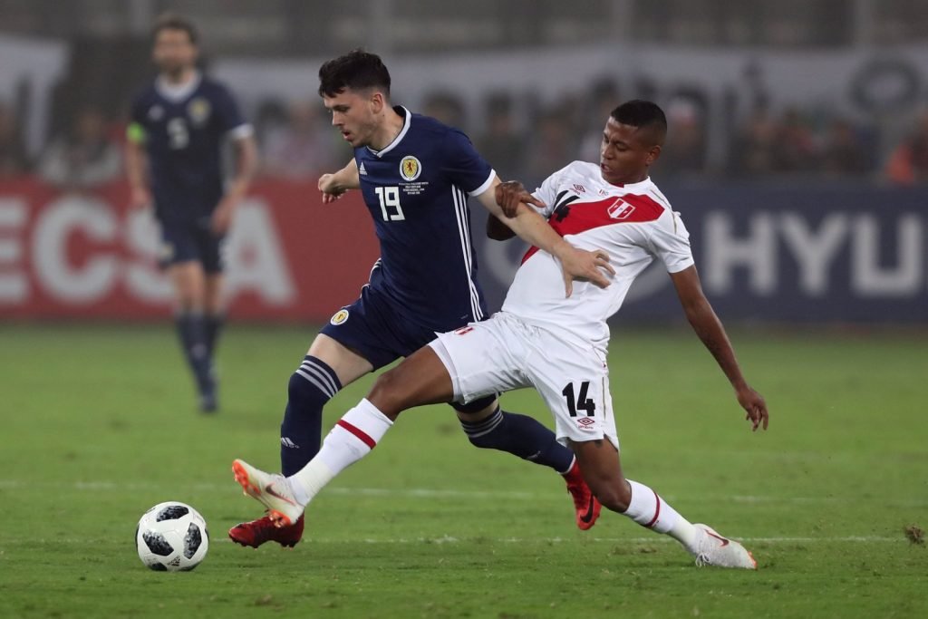Lewis Morgan in action for Scotland