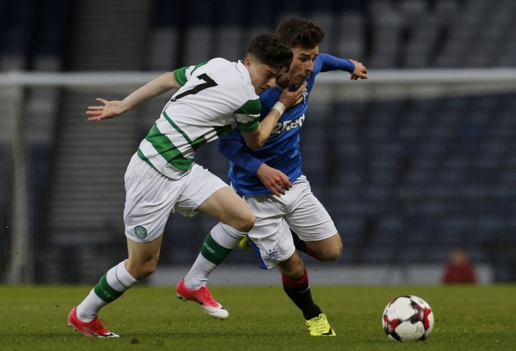 Mikey Johnston in action for Celtic's youth side