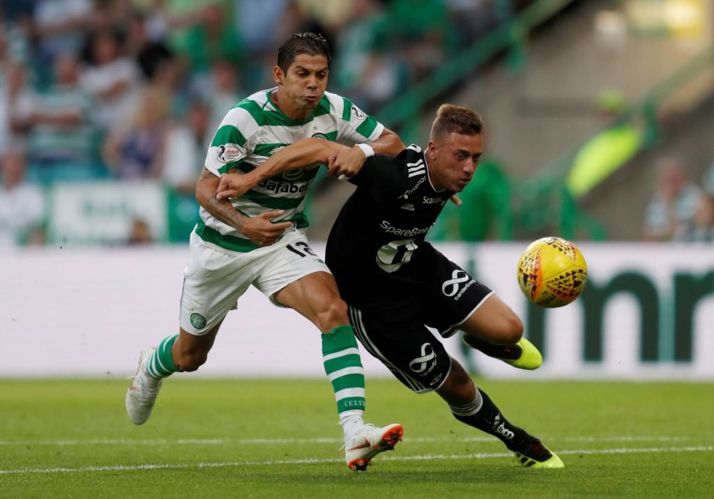 Cristian Gamboa in action for Celtic