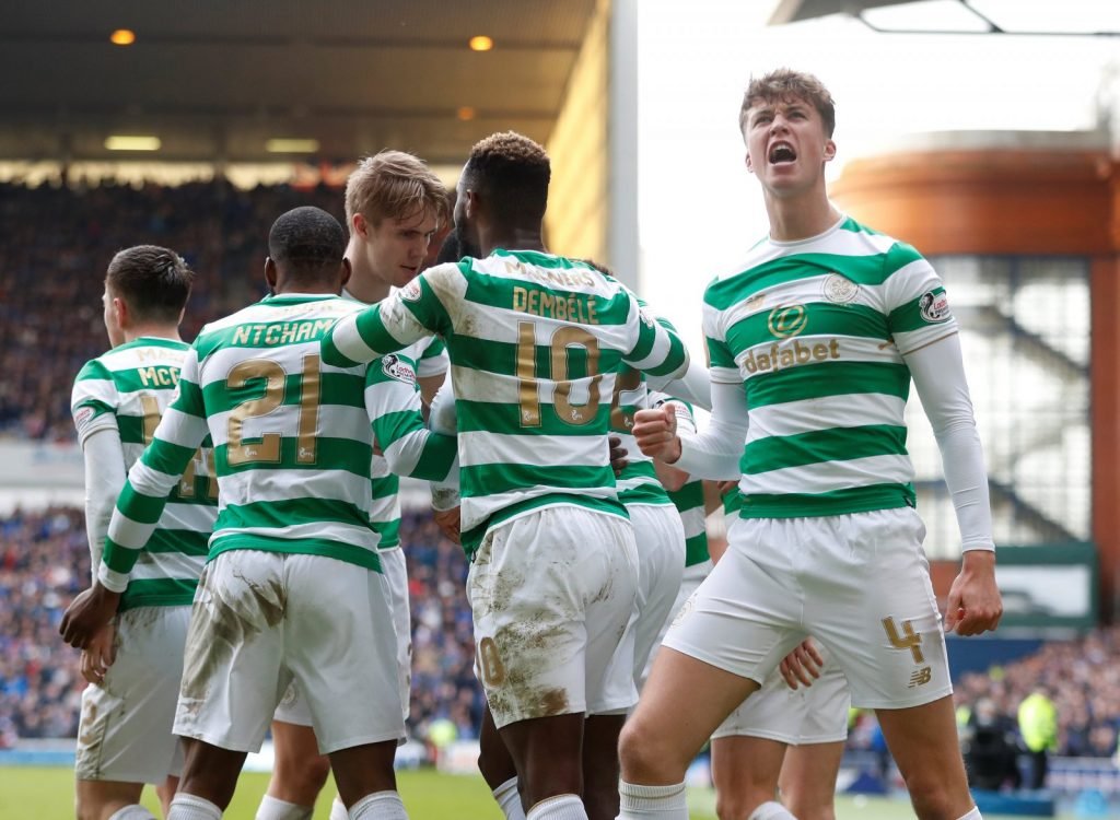Jack Hendry celebrates a Celtic goal