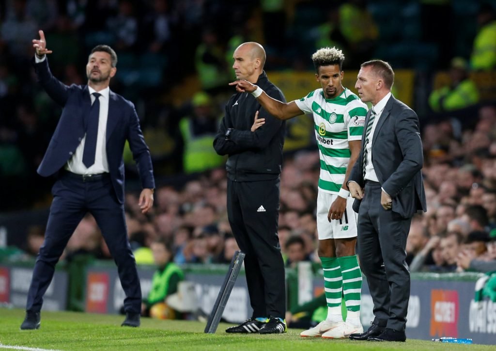 Scott Sinclair is substituted on for Celtic