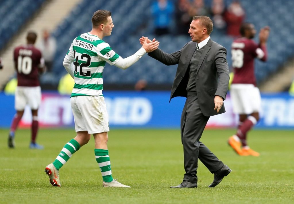 Brendan Rodgers and Celtic midfielder Callum McGregor