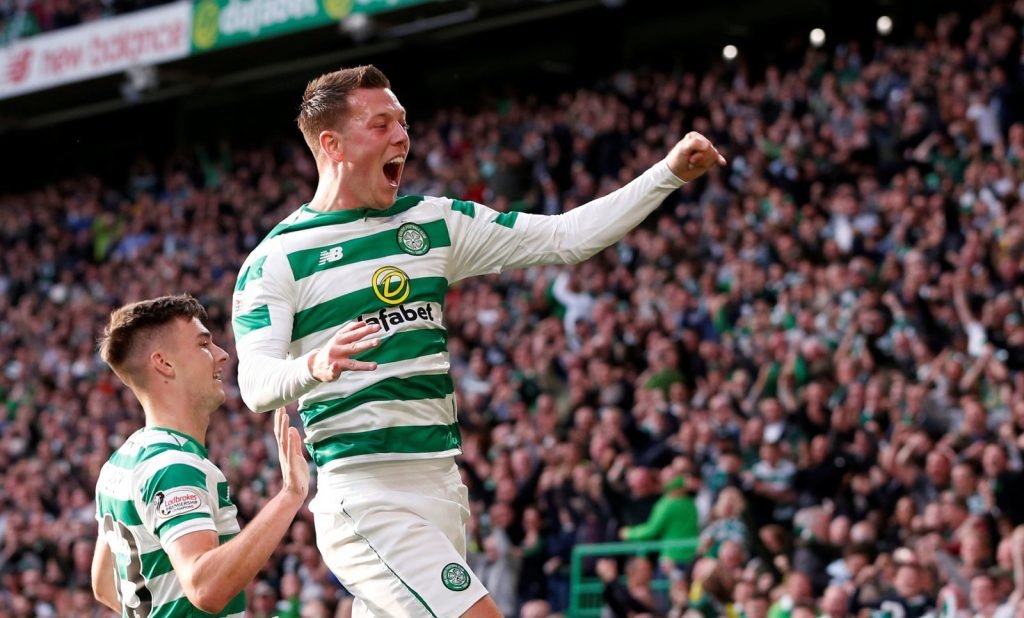 Callum McGregor celebrates scoring for Celtic