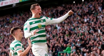 Callum McGregor celebrates scoring for Celtic