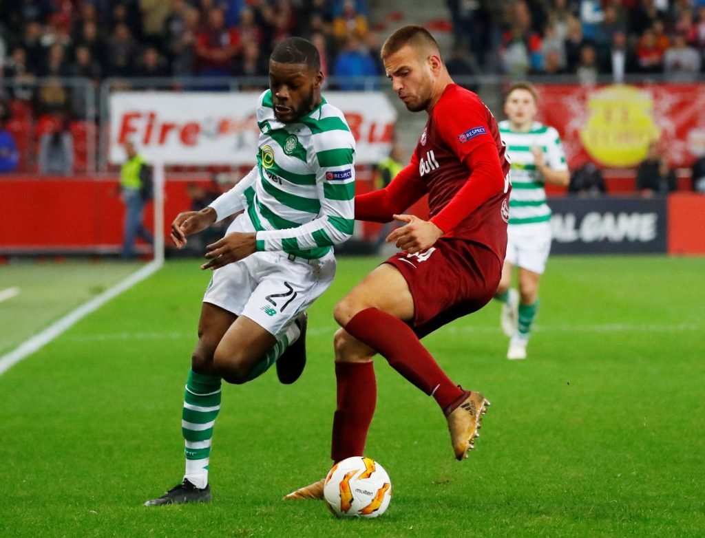 Olivier Ntcham in action for Celtic