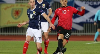 Celtic midfielder Ryan Christie in action for Scotland