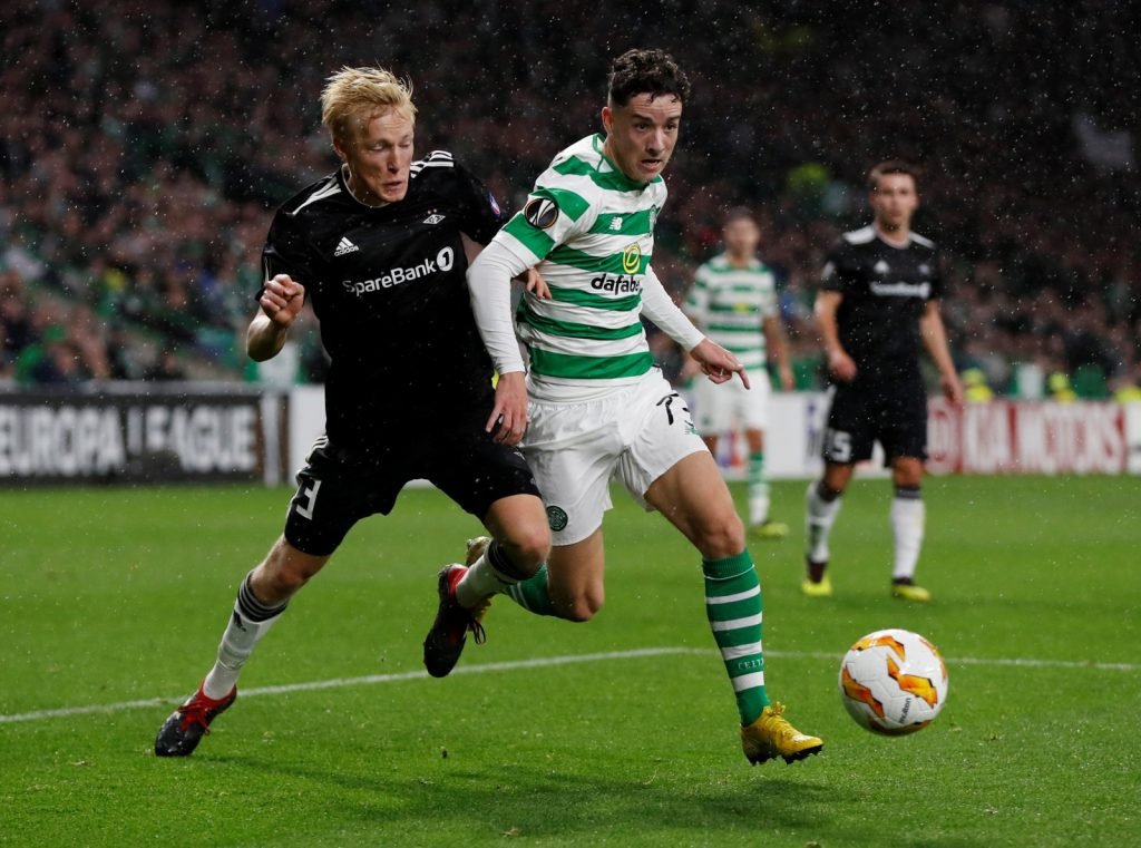 Mikey Johnston in action for Celtic