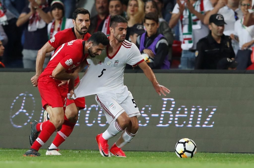 Milad Mohammadi in action for Iran