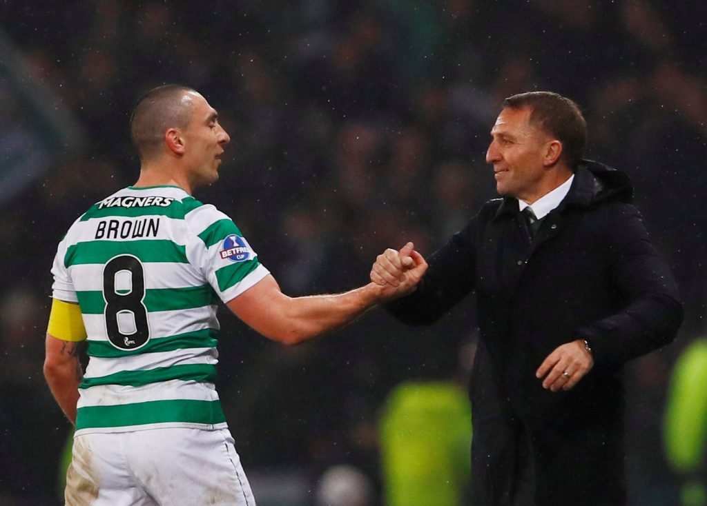 Scott Brown and Celtic manager Brendan Rodgers