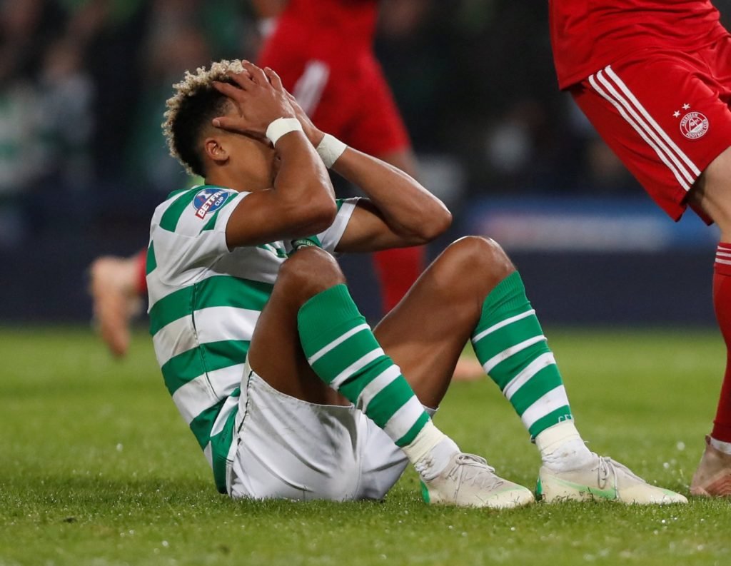 Scott Sinclair after missing a Celtic penalty