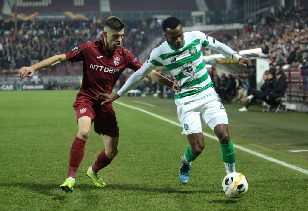 Celtic's Boli Bolingoli-Mbombo in action with CFR Cluj's Mateo Susic Inquam
