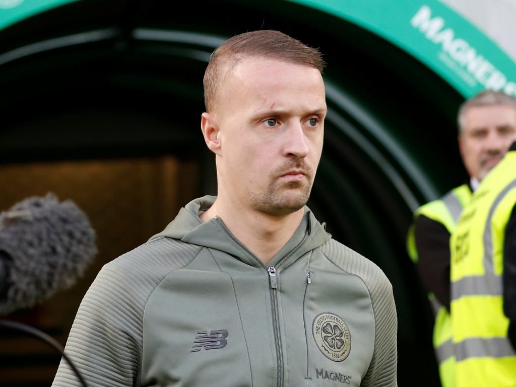 Celtic's Leigh Griffiths arrives at Parkhead ahead of the Rangers match