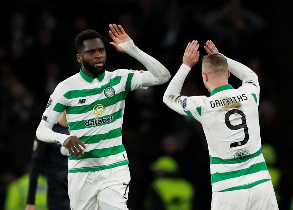 Celtic's Odsonne Edouard celebrates scoring their first goal