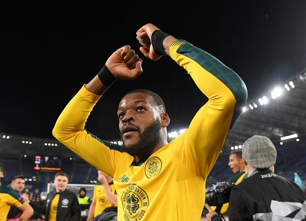 Celtic's Olivier Ntcham celebrates at the end of the Europa League - Group E match v Lazio