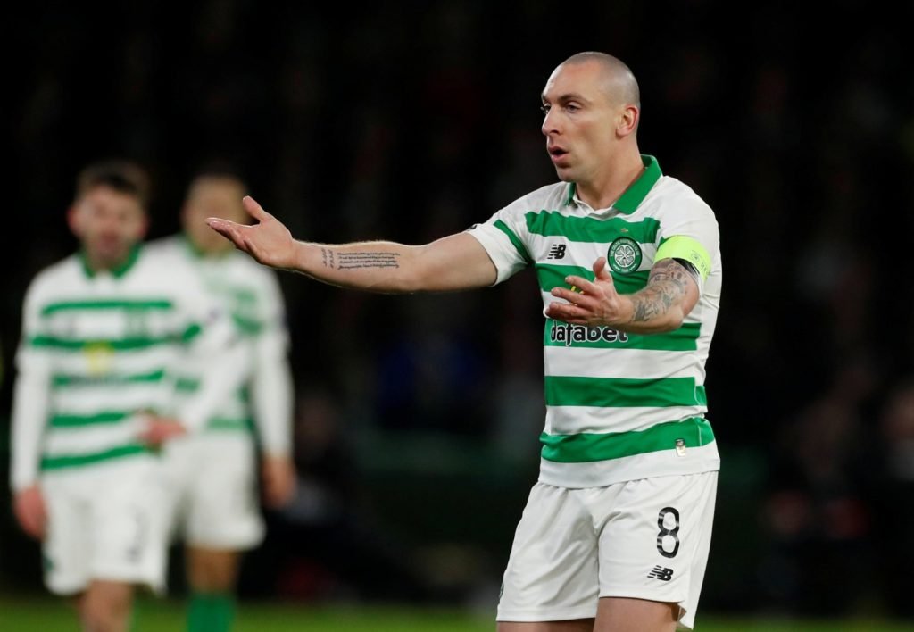Celtic's Scott Brown reacts during Europa League - Round of 32 Second Leg v FC Copenhagen