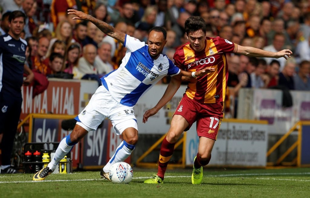 Alex Gilliead in action for Bradford City