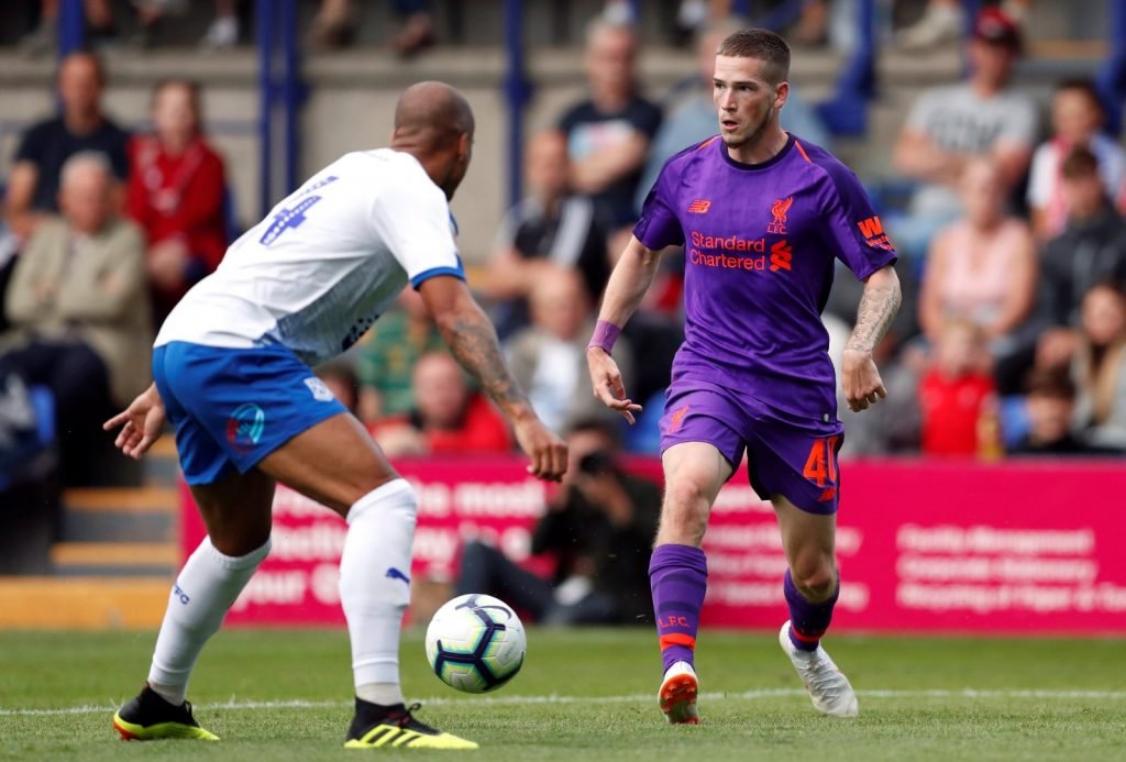 Ryan Kent in action for Liverpool