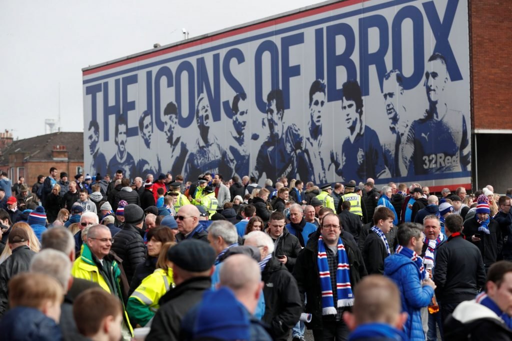 General view of Rangers fans at Ibrox